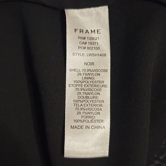 FRAME Cami Tank Top Women's Medium Black Straps Velvet Burnout Croc Witchy - Picture 11 of 11